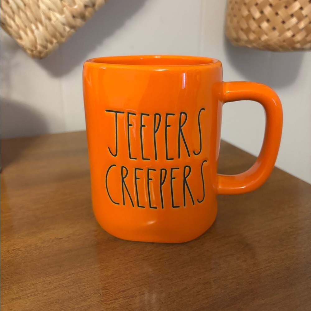 Rae Dunn “Jeepers creepers” Orange Mug